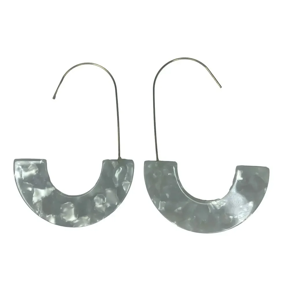 White Resin Drop Earrings